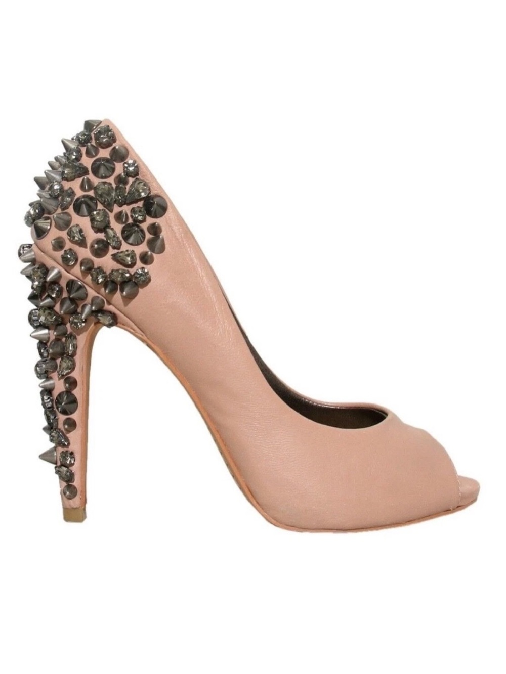 Sam Edelman genuine leather beige Lorissa Studded crystals Pump Nude 9 M